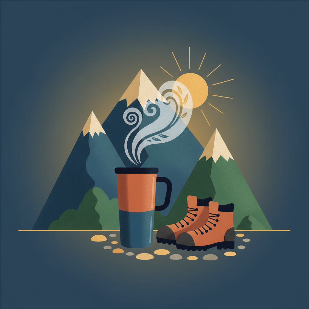 Illustration for Warm Your Ascent: Best Specialty Coffee Pairings for Chilly Morning Hikes