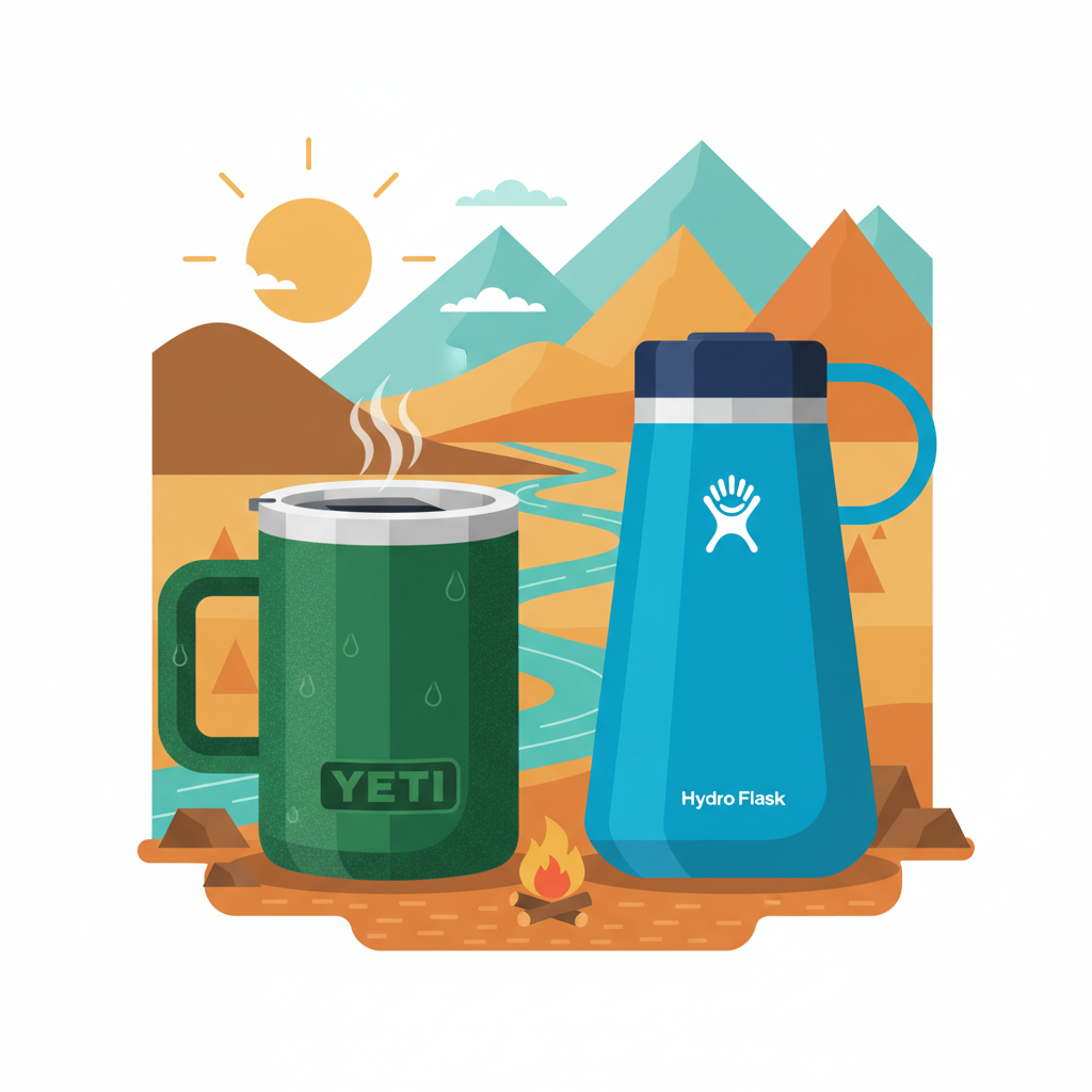 Illustration for Yeti vs Hydro Flask: Choosing the Best Outdoor Coffee Mug for Adventure