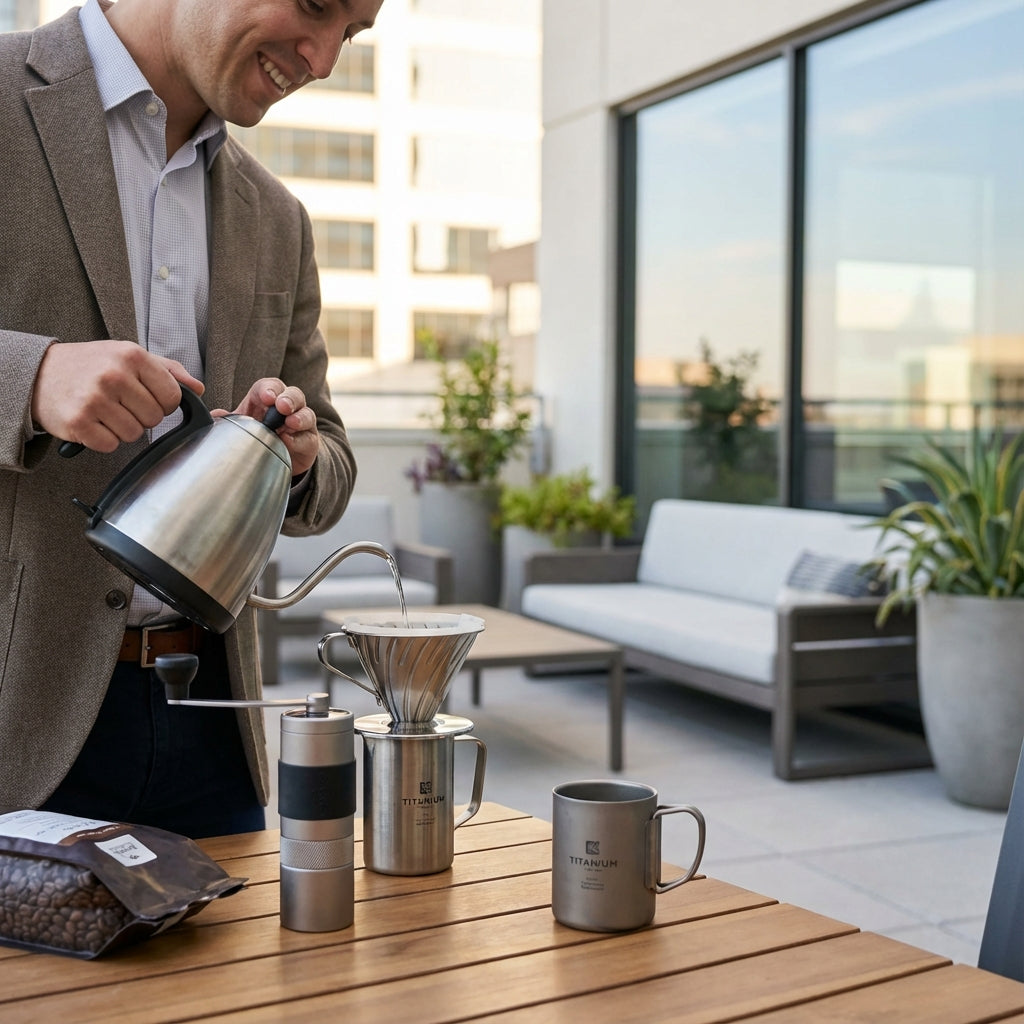 Illustration for Elevate Your Camping Mornings: Essential Gear for Gourmet Outdoor Coffee Brewing