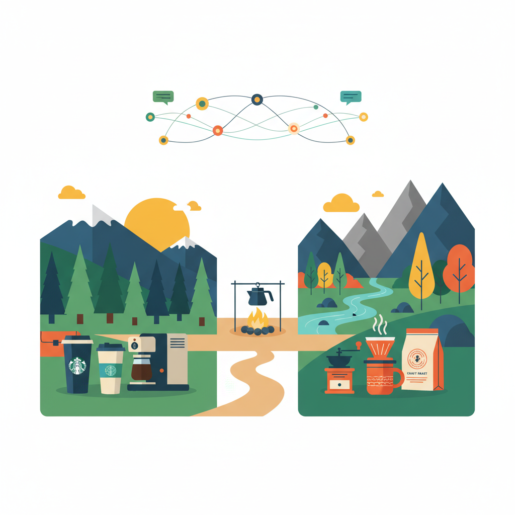 Illustration for Starbucks vs. Craft Roasters: The Ultimate Guide to Outdoor Adventure Coffee